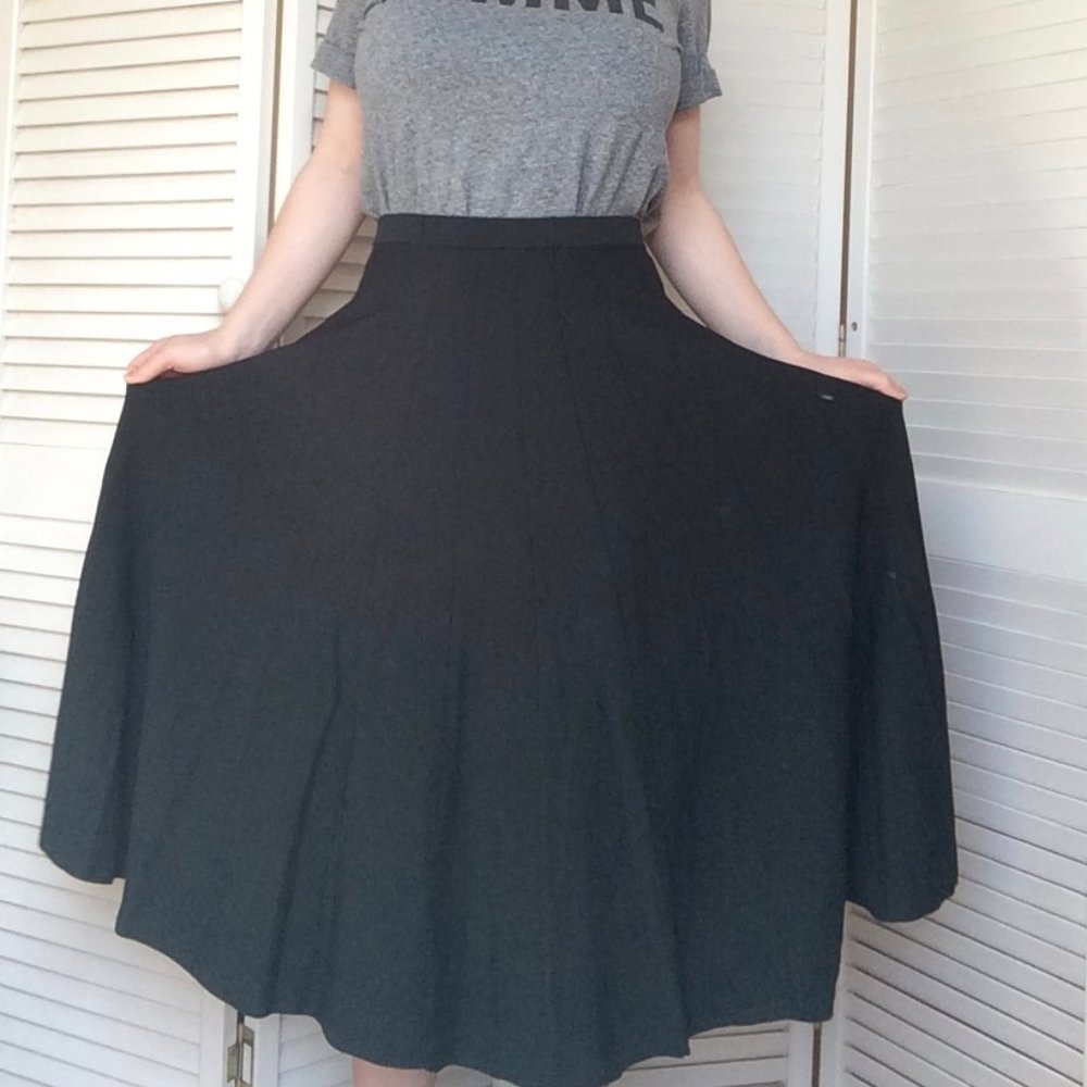 Dark green heavy-weight maxi skirt